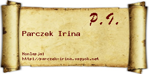 Parczek Irina névjegykártya